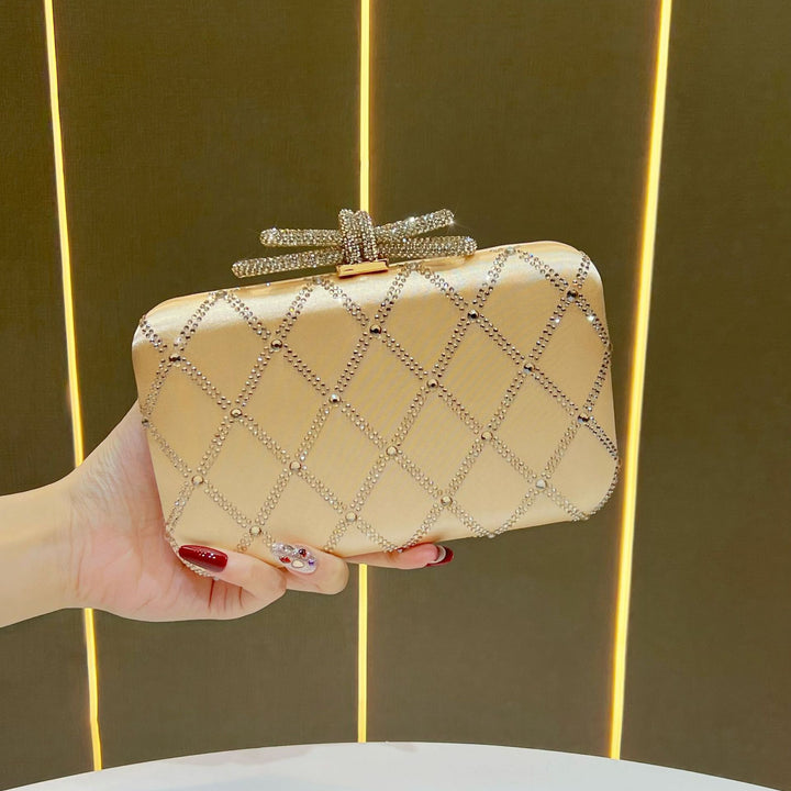 Decorative Rhinestone-Studded Evening Clutch