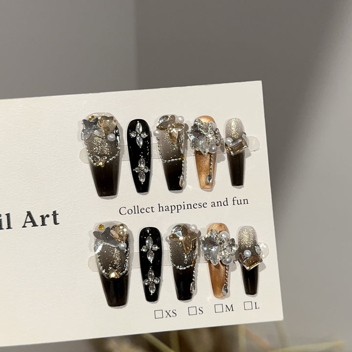 Elegant Glamorous Press-On Nail Art Set