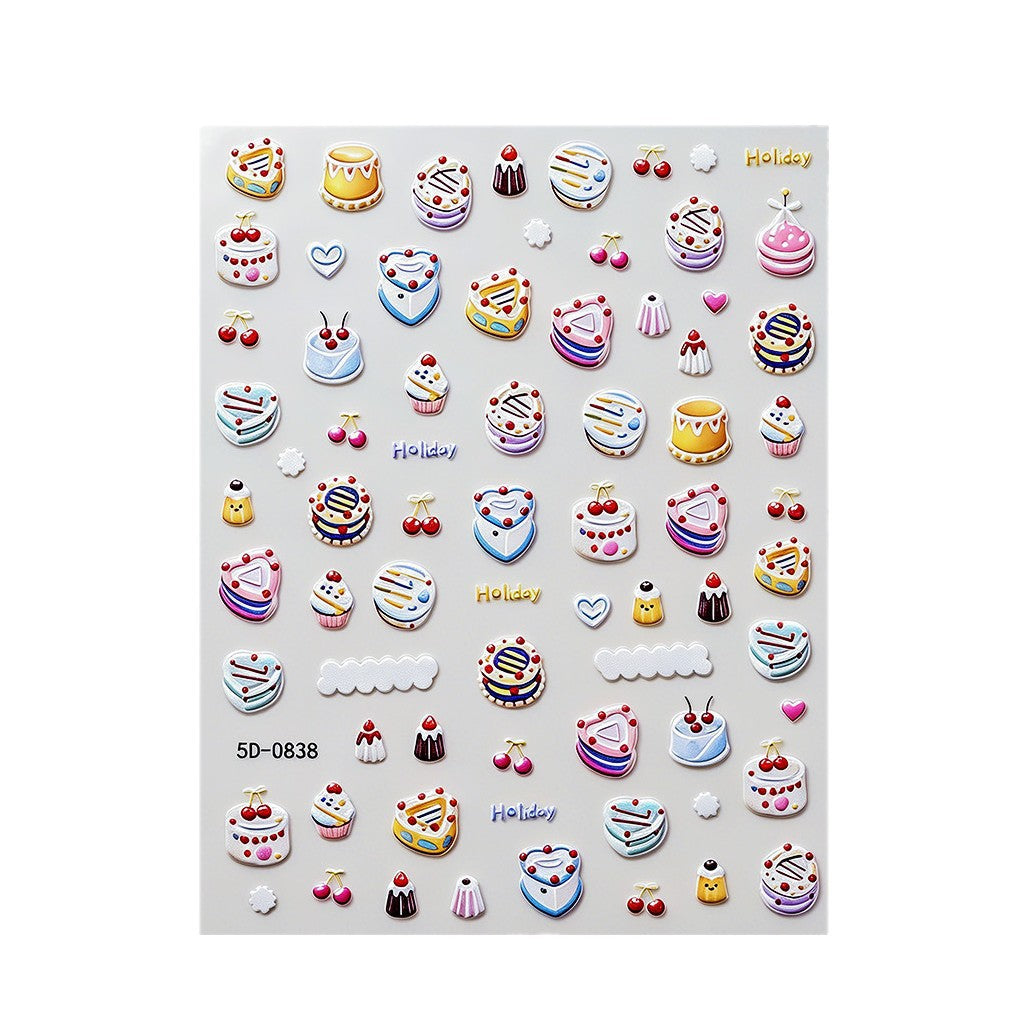 Creative Dessert-Themed Nail Art Stickers