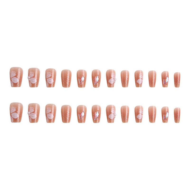 Elegant Floral Design Press-On Nail Art Set