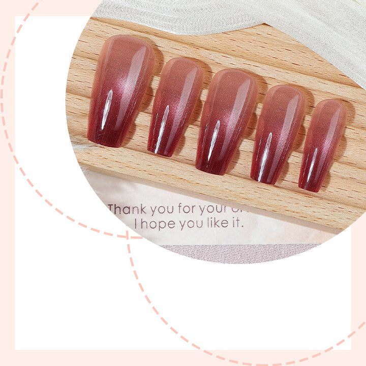 Acrylic nail set with glamorous gradient and glitter accents Kalsten