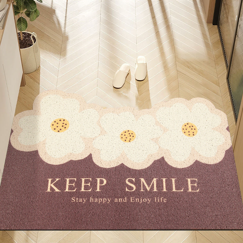 Floral-Themed Welcome Mat