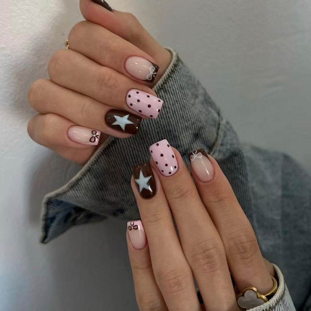 Self-adhesive artificial nails with playful patterns Kalsten