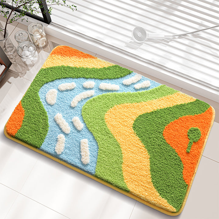 Abstract Landscape Bath Rug Kalsten