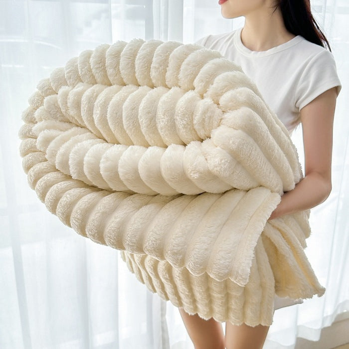 Ladies Cozy Plush Blanket with Textured Surface Kalsten