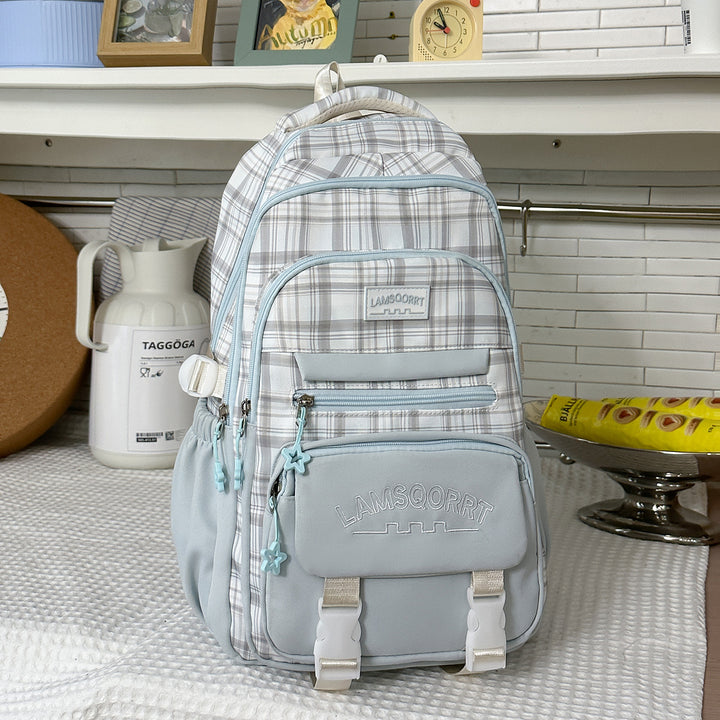 Stylish Plaid Pattern Backpack Kalsten