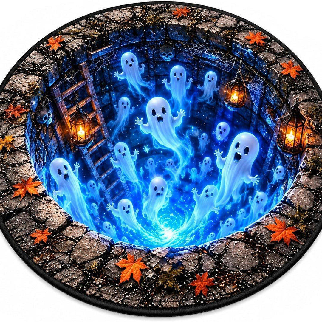 Whimsical Halloween-Themed Round Area Rug
