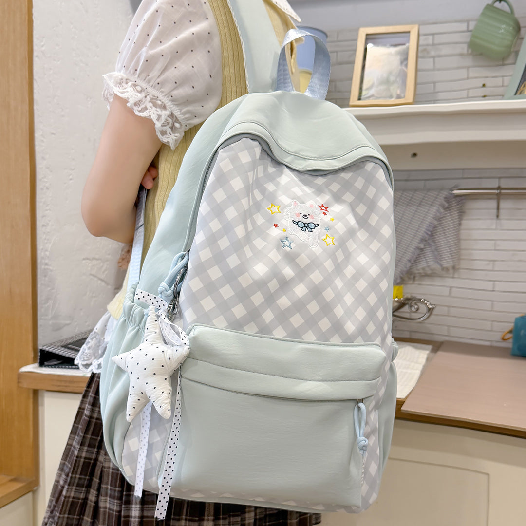 Cute Decorative Checked Pattern Backpack Kalsten