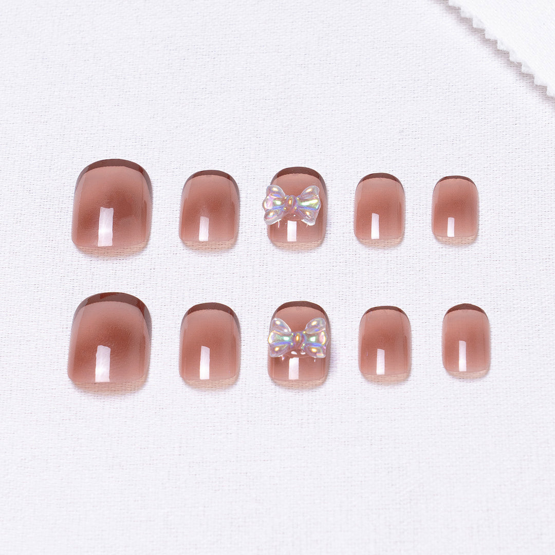 Elegant Butterfly-Embellished Press-On Nails