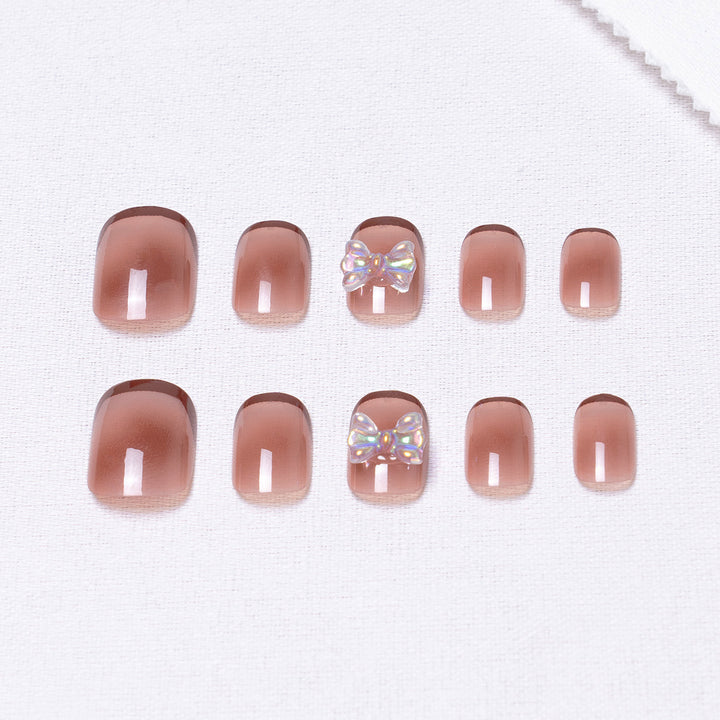 Elegant Butterfly-Embellished Press-On Nails