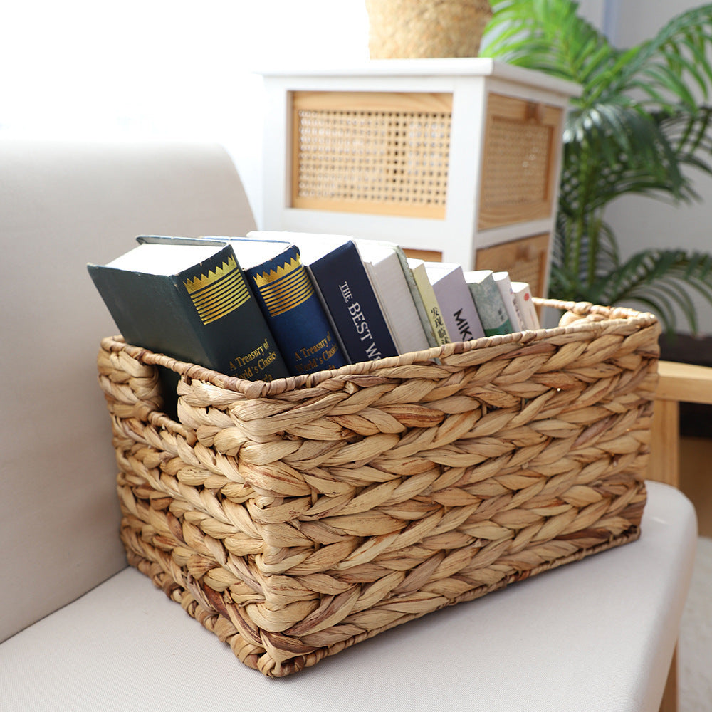 Handcrafted organizer basket with two handles Kalsten
