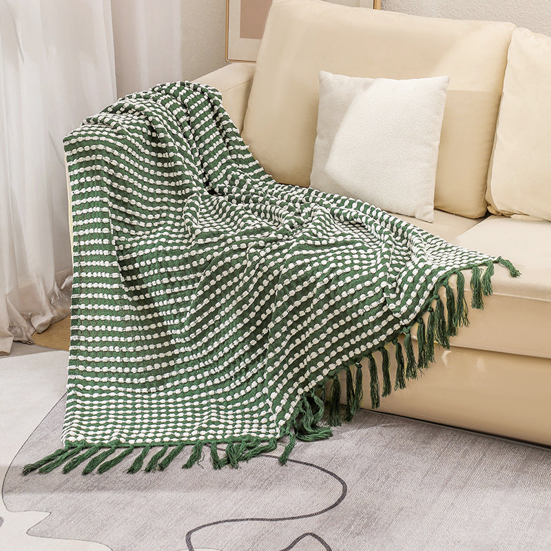 Women's Structured Throw Blanket with Fringes Kalsten