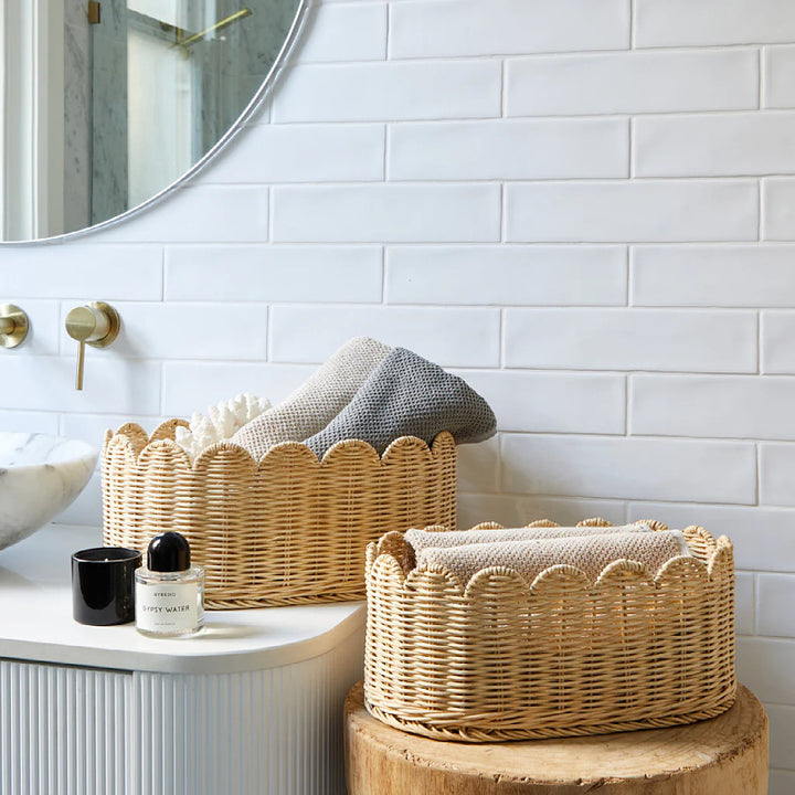 Decorative Scalloped Woven Storage Basket Kalsten 1787892970