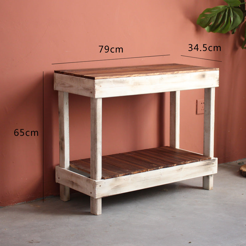 Handmade side table made of solid wood Kalsten
