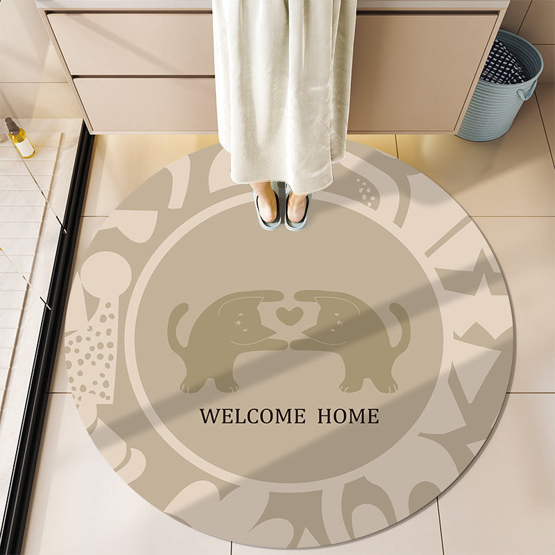 Round Motivational Bath Mat