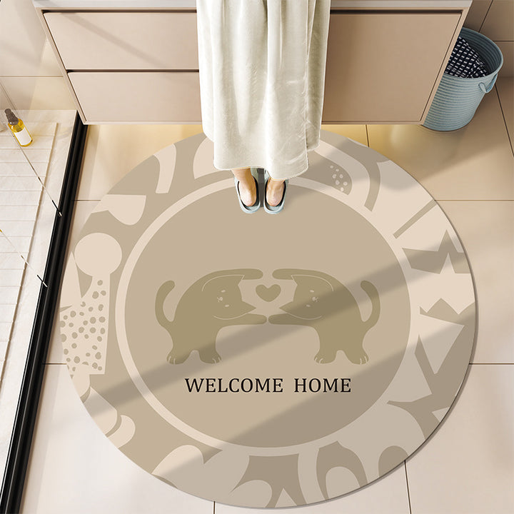 Round Motivational Bath Mat