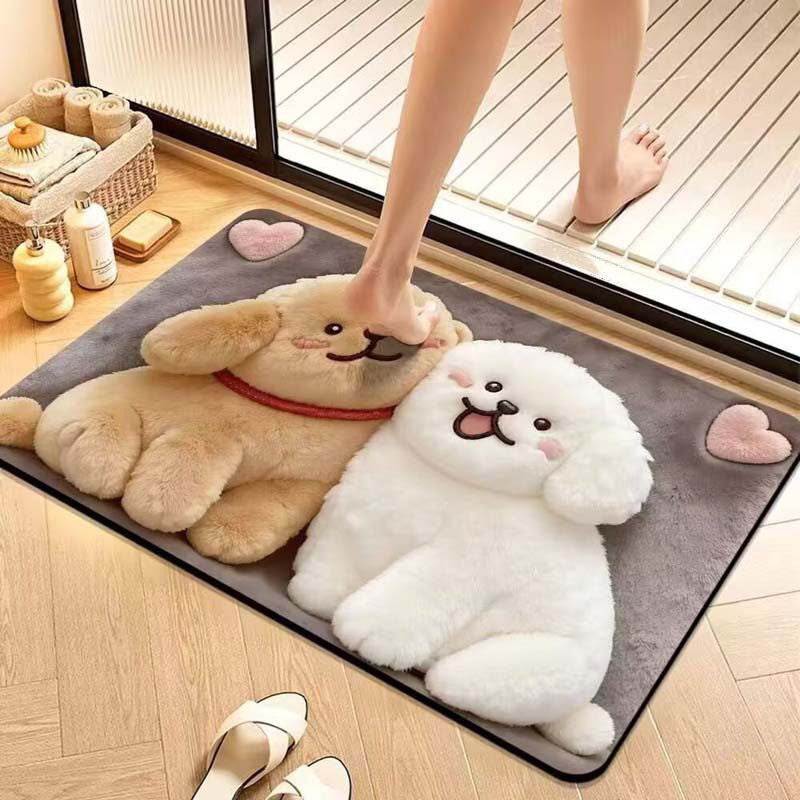 Cute Puppy Design Bath Mat