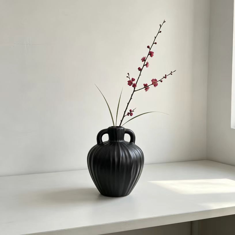 Textured Ribbed Decorative Vase Kalsten