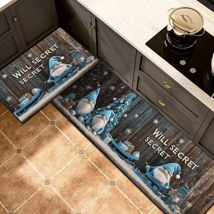 Whimsical Gnome-Themed Kitchen Mat