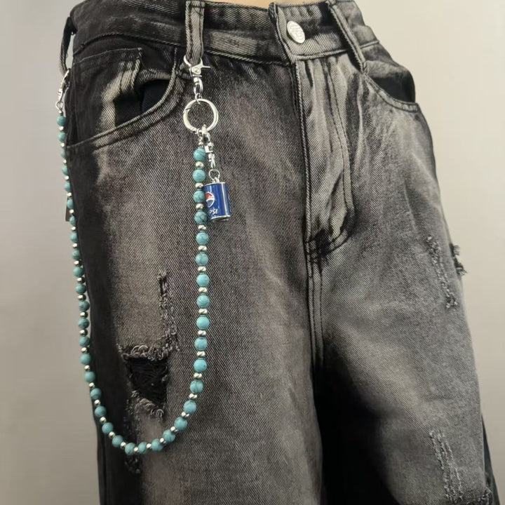 Cropped T-Shirt with Trendy Chain Pendant Kalsten