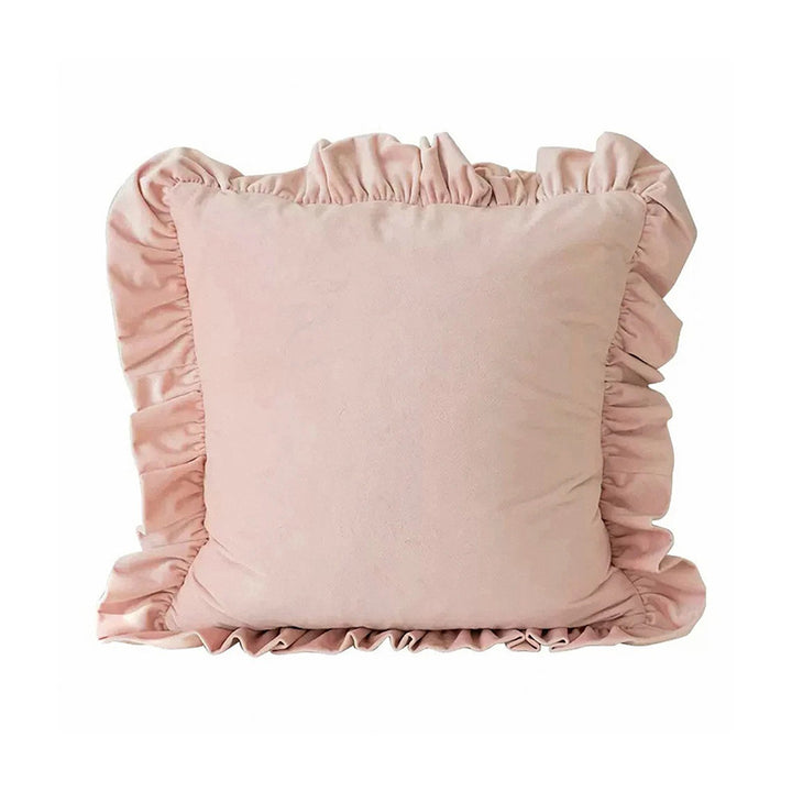 Square cushion cover made of extra-long plush faux fur with a relief wave texture Kalsten
