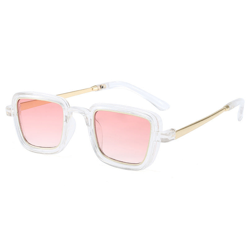 Women's square sunglasses with transparent frame and gold accents Kalsten