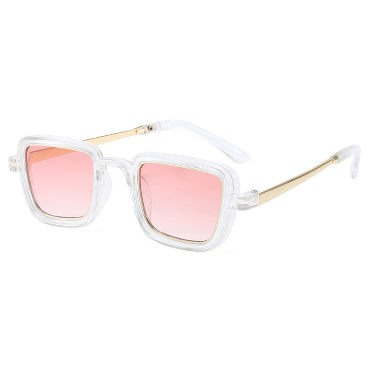 Women's square sunglasses with transparent frame and gold accents Kalsten
