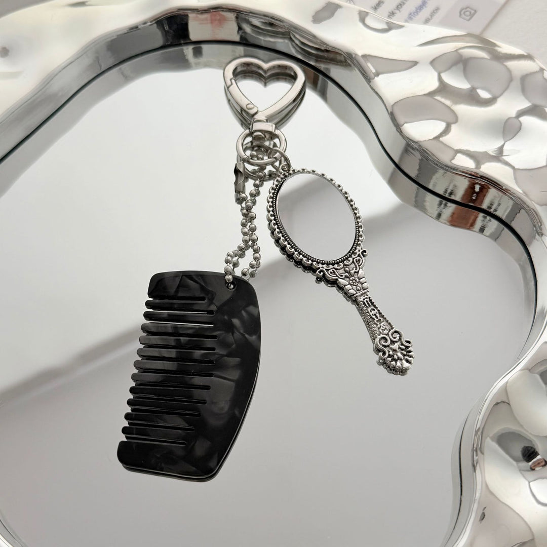 Charming Compact Mirror and Comb Keychain Kalsten