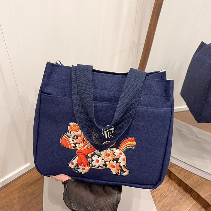 Portable Embroidered Tote Bag