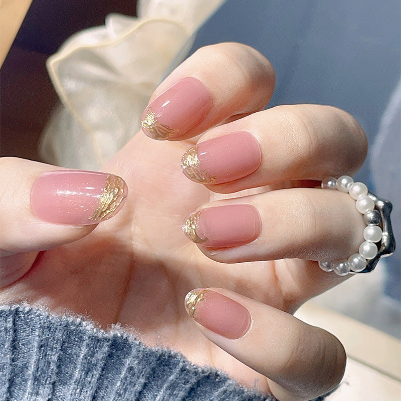 Elegant Gold-Tipped Press-On Nails Kalsten