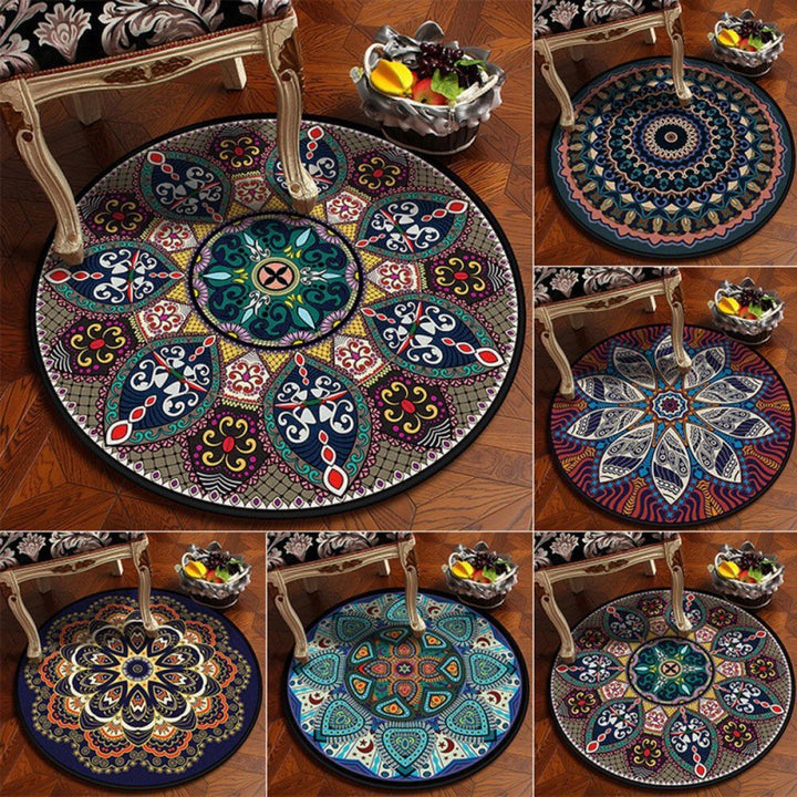 Circular Vintage Floral Area Rug Kalsten