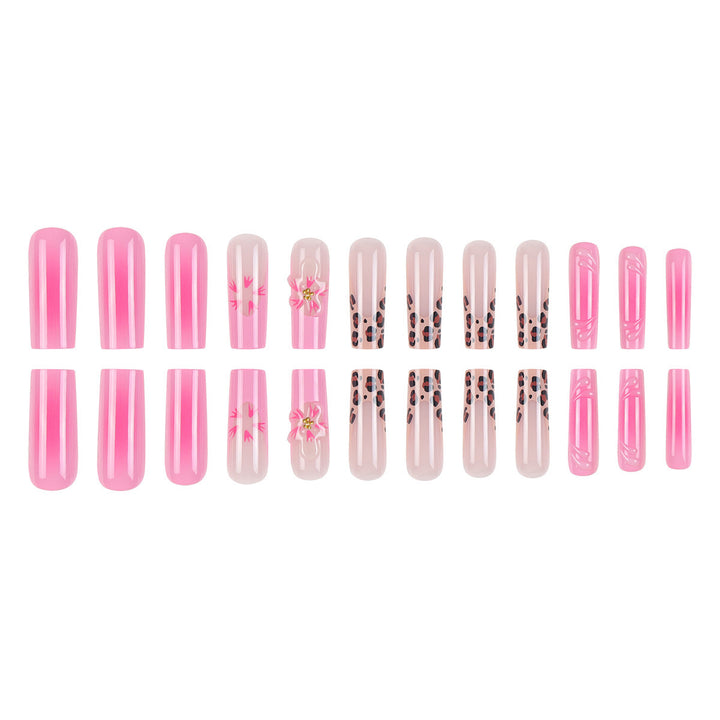 Artistic Stiletto Press-On Nail Set with Floral and Animal Prints Kalsten