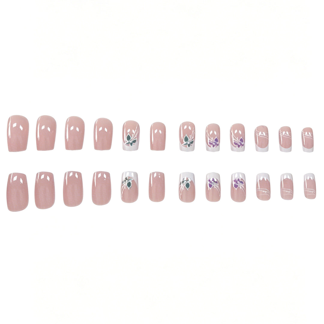 Decorative Floral French Tip Nail Art Kalsten
