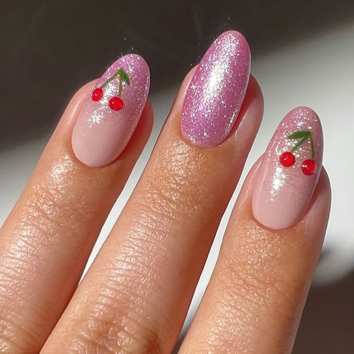 Chic Cherry Blossom Nail Art