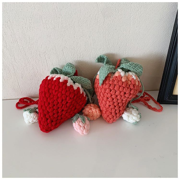 Cute Strawberry-Shaped Crochet Bag
