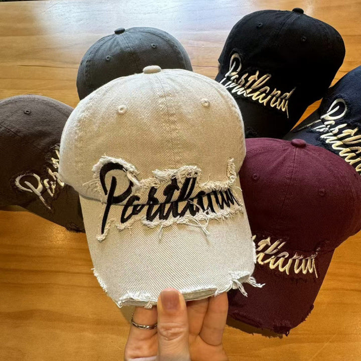 Unisex Distressed Cotton Baseball Cap Kalsten