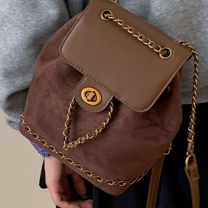 Chic Faux Suede Drawstring Backpack Kalsten