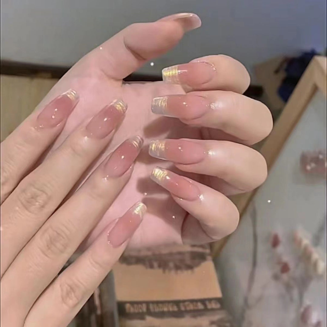 Glossy French Tip Press-On Nails