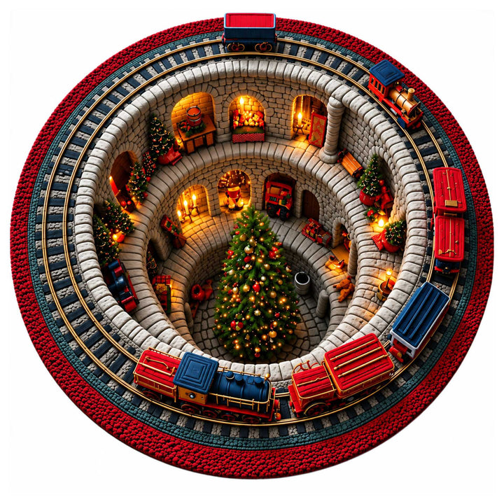 Festive Santa Claus Themed Round Mat for Home
