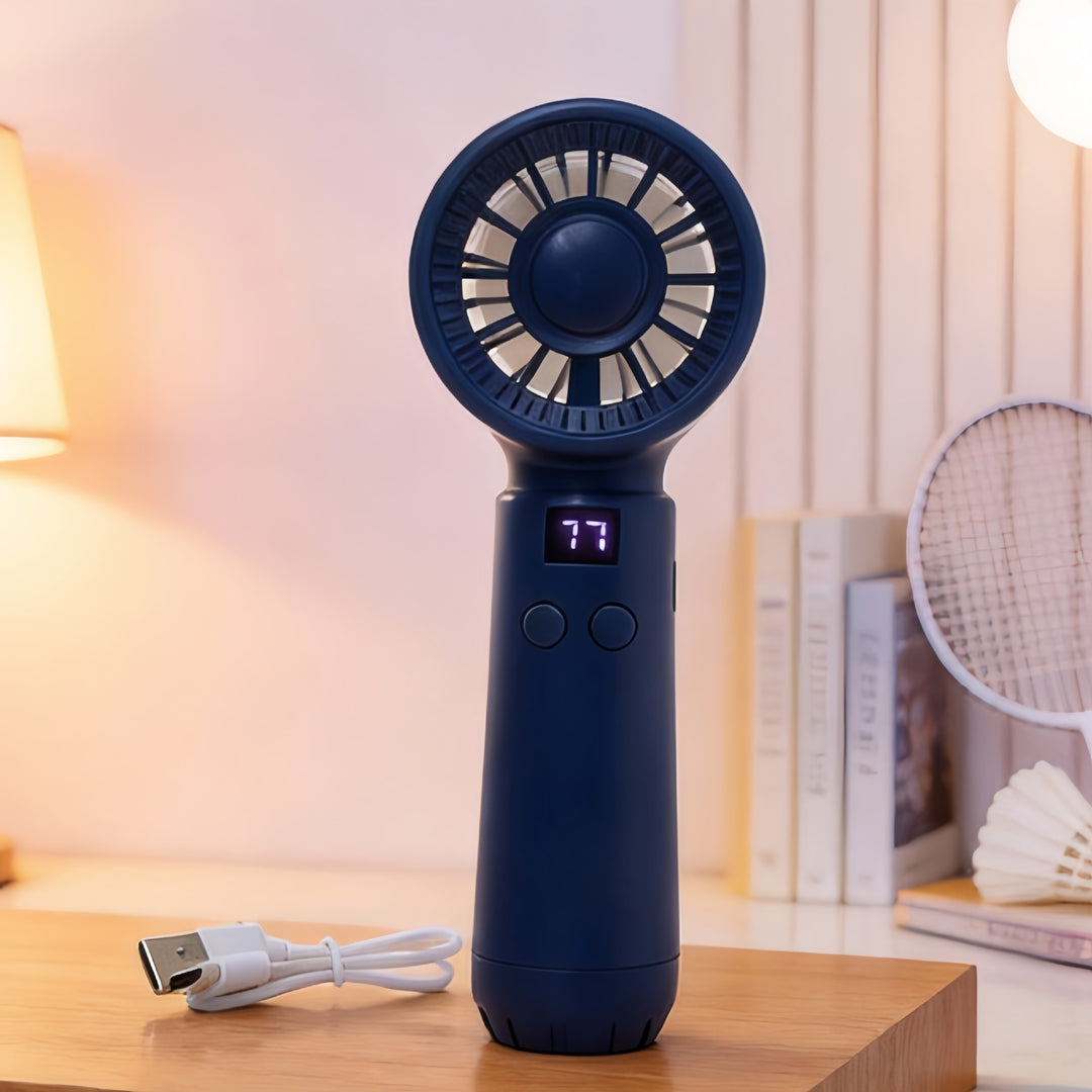 Ladies portable mini fan with digital speed display Kalsten