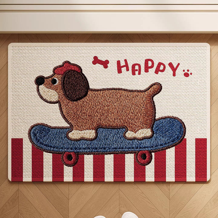 Decorative Bath Rug with Whimsical Dog Design