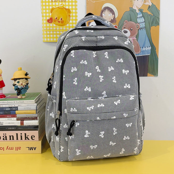 Cute Bow-Embellished Casual Backpack Kalsten