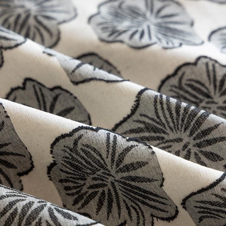 Rectangular cotton tablecloth with floral block print medallions Kalsten