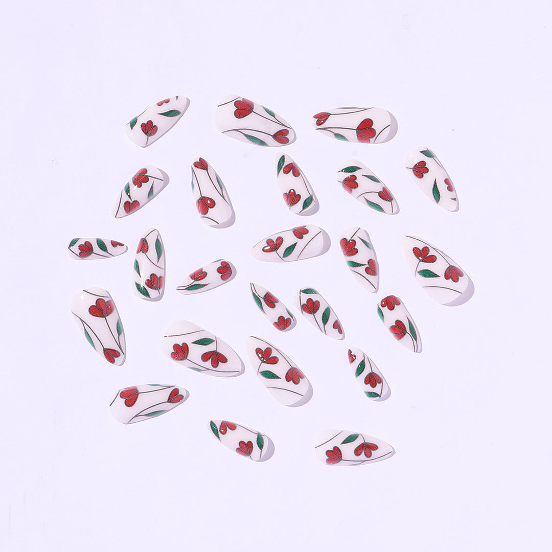 Nail art set with floral accents and glitter Kalsten