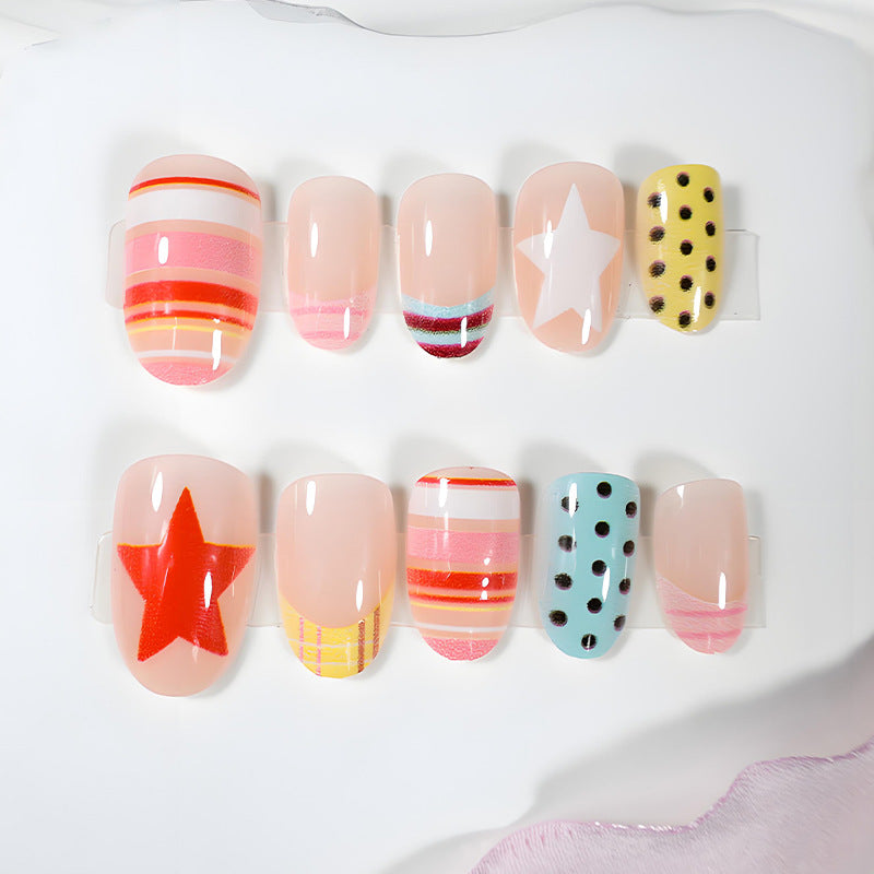 Artificial nail set with cheerful patterns Kalsten