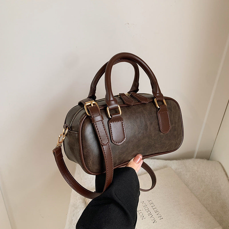 Compact Leather Handheld Satchel Kalsten