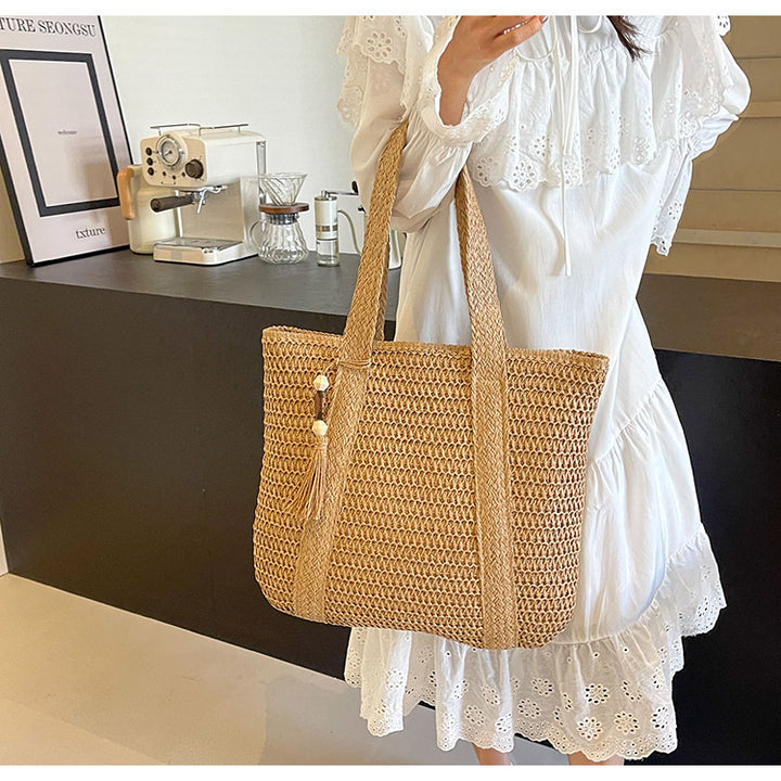 Woven Textured Beach Tote