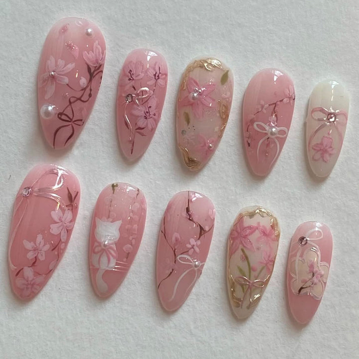 Floral Pattern Gel Nail Art Kalsten