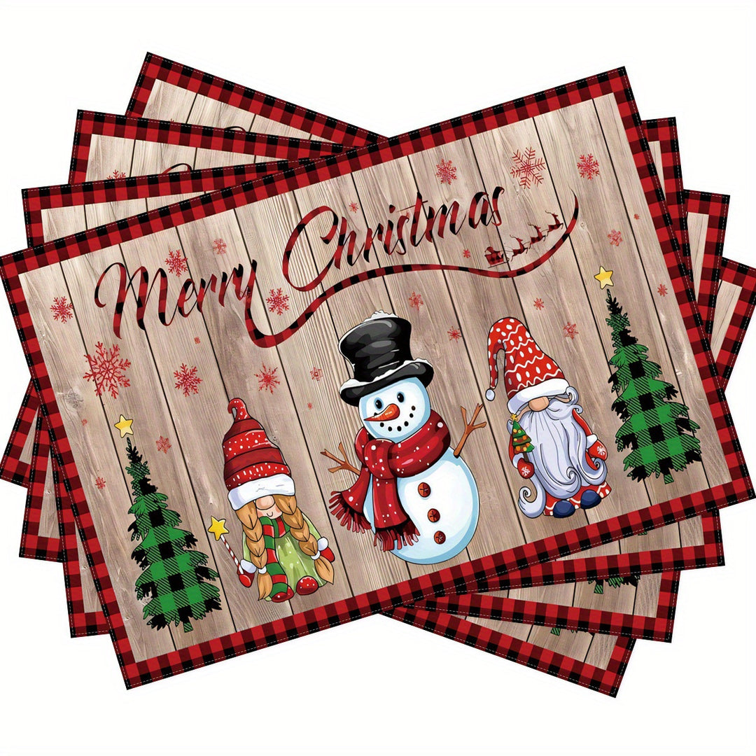Festive Christmas-Themed Kitchen Mat