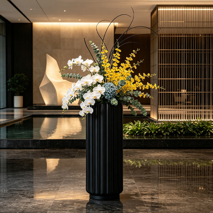 Elegant Fluted Decorative Floor Vase Kalsten